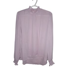 Nanette nanette lepore Pink Mocked Long Sleeve Blouse size XL